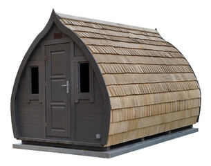 The village barn shed  are made  from pineplanks isolated
