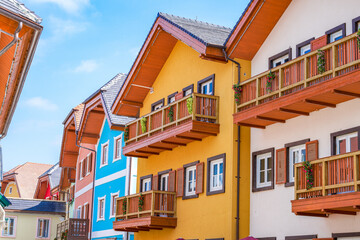 Obraz premium Colorful architectural blocks and streets in European towns