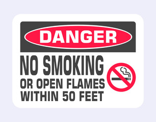 No smoking sign. Forbidden sign icon isolated on light gray background vector illustration. Cigarette, smoke and red prohibition circle.