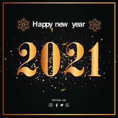 Happy new year 2021 follow us banner