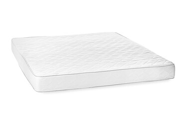 Modern orthopedic mattress on white background