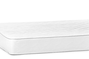 Modern orthopedic mattress on white background