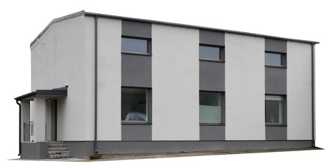 Standard rural architecture two-story office unfinished  building  isolated