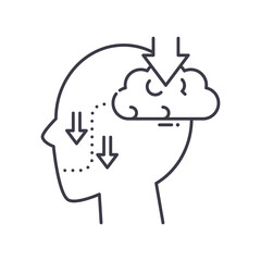 Memorization icon, linear isolated illustration, thin line vector, web design sign, outline concept symbol with editable stroke on white background.