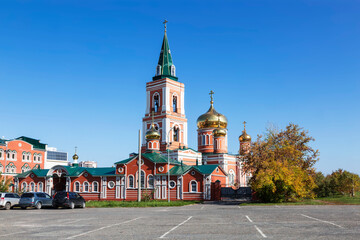 Fototapeta na wymiar View of the Znamensky convent. Barnaul, Russia