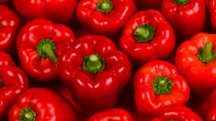 Fresh red bell pepper background.