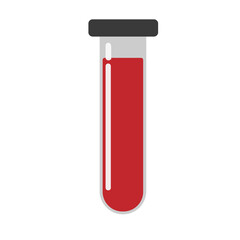 blood in test tube icon on white background. science test tube sign. test tubes with blood system. flat style.