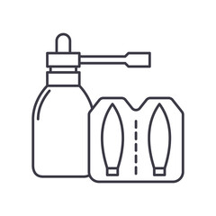 Obraz premium Medical product icon, linear isolated illustration, thin line vector, web design sign, outline concept symbol with editable stroke on white background.