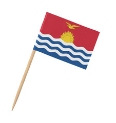 Small paper flag of Kiribati on wooden stick