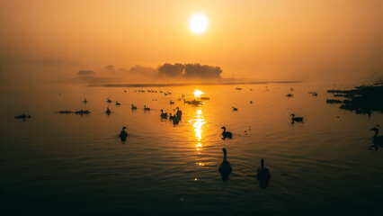 Beautiful Winter Morning Sunrise view Titas River