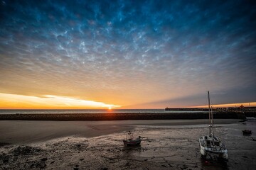 Folkestone Harbour at Sunrise.