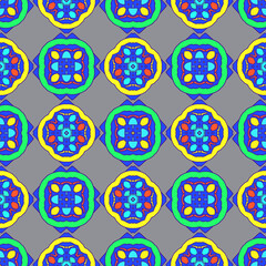 Abstract seamless pattern with geometric shapes, vector illustration