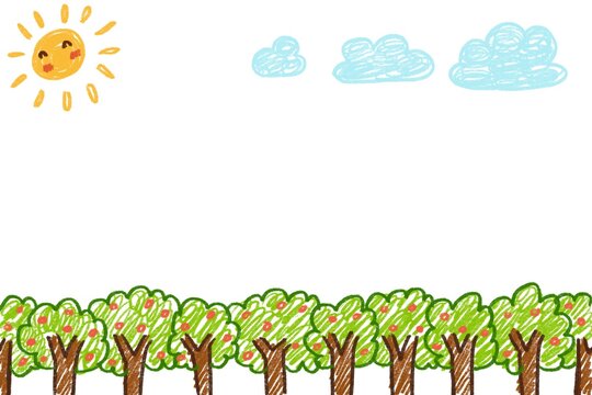 Kids children child paint drawing drawn cartoon hand drawn doodle background white space