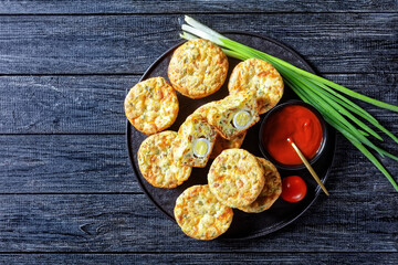 Bacon, Egg and Cheese Breakfast Muffins, top view