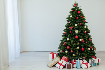 beautiful Christmas tree with gifts decor new year