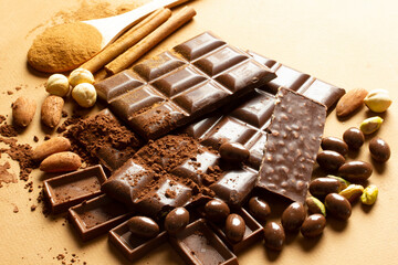 Chocolate milk. Studio shoot. Background, texture ..