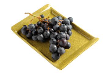 Fresh dark red grapes close up