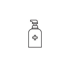 Disinfection. Hand sanitizer bottle icon, washing gel. Vector illustrationDisinfection. Hand sanitizer bottle icon, washing gel. Vector illustration	
