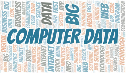 Fototapeta premium Computer Data vector word cloud, made with text only.