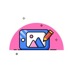 Simple digital art illustration. Easy to edit with vector file. Can use for all your creative content. Especially about digital art.