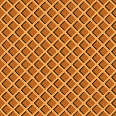 Seamless waffle pattern in yellow brown colors.