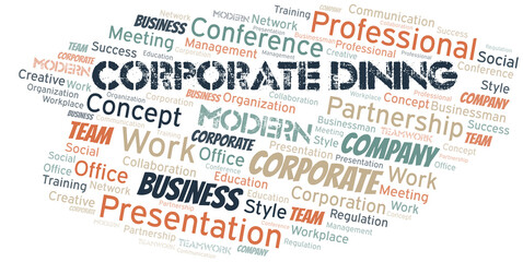 Corporate Dining vector word cloud, made with text only.