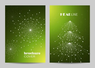 Modern brochure cover design with winter pattern