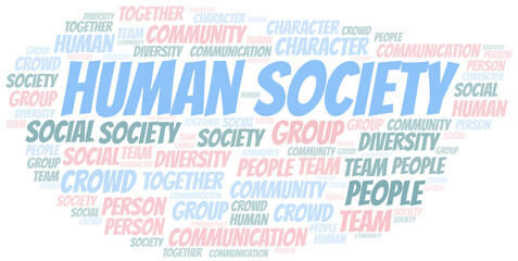 Human Society word cloud create with text only.