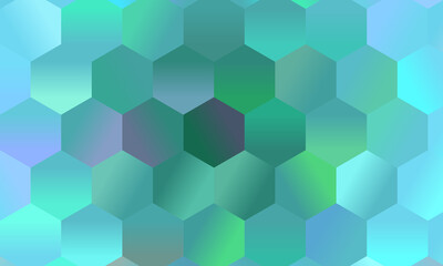 Fototapeta na wymiar Positive Light blue and green polygonal background, digitally created