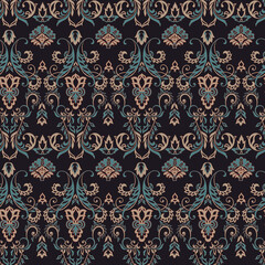 Vintage floral seamless patten. Classic Baroque wallpaper. seamless vector background