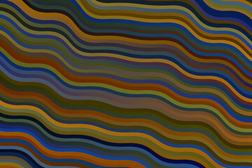 Pretty Orange, green and blue waves abstract vector background.