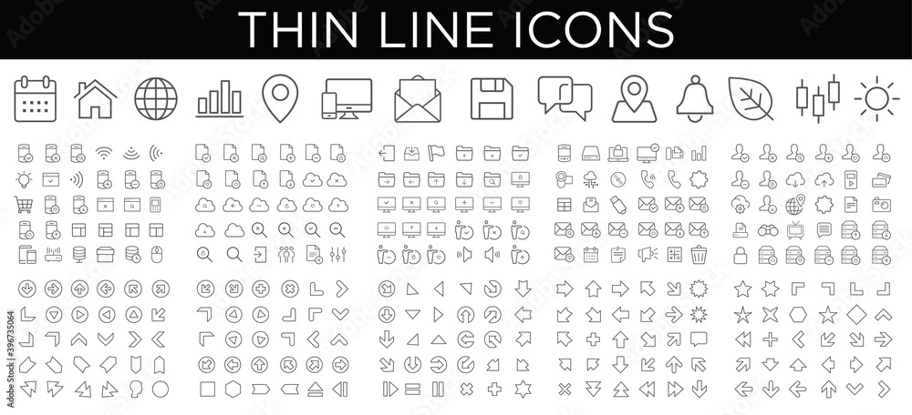 Canvas Prints thin line icons