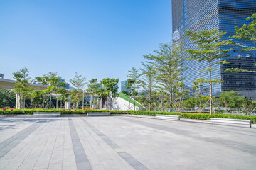 CBD building and empty ground in Nansha, Guangzhou, China