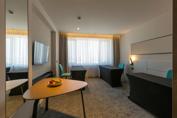 Small office hotel room interior