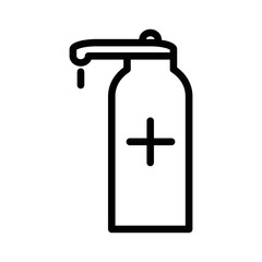 Obraz premium alcohol gel, hand sanitizer line icon, vector illustration