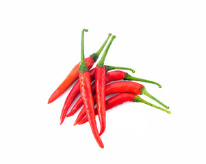 red chili peppers on a white background,isolated