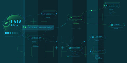 Composition of computer HUD interface with Coding Architecture.