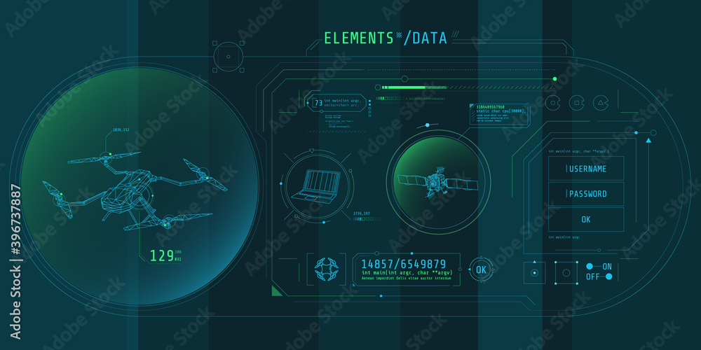 Poster design of the virtual interface of the drone protection program.
