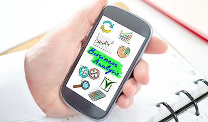 Business analysis concept on a smartphone