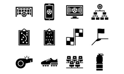 Set of Football Icons Glyph Style Vol 4	
