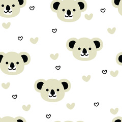 Seamless pattern with cartoon koala. for fabric print, textile, gift wrapping paper. colorful vector for kids, flat style