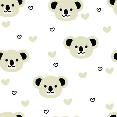 Fototapeta premium Seamless pattern with cartoon koala. for fabric print, textile, gift wrapping paper. colorful vector for kids, flat style