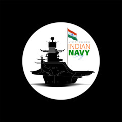Vector Illustration of Indian Navy Day. December 4.