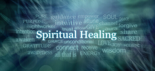 Words associated with Spiritual Healing Word Cloud  -  centrally positioned words SPIRITUAL ...