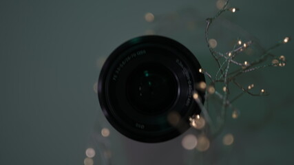 Sony Objektiv mit Lichterkette 