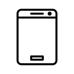 Cell Phone Line Icon. Handheld smartphone Smartphone with white screen vector with editable stroke isolated on white background
