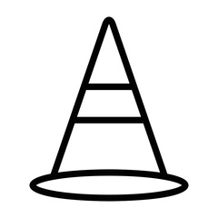 Traffic cone line icon, line vector sign, linear style pictogram isolated on white. Symbol, logo illustration. Editable strokes
