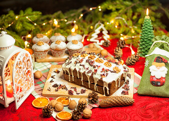 Christmas table, bakery and sweets