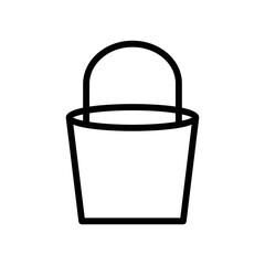 water bucket icon from collection of outline shapes. Thin outline water bucket icon isolated on white background.