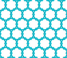 Naklejka premium Seamless vintage pattern. Ethnic textured background from asia & east. Interlocking hexagonal shapes. Interweaving hexagonal form. Interlacement grid. Endless network. Infinite tracery template
